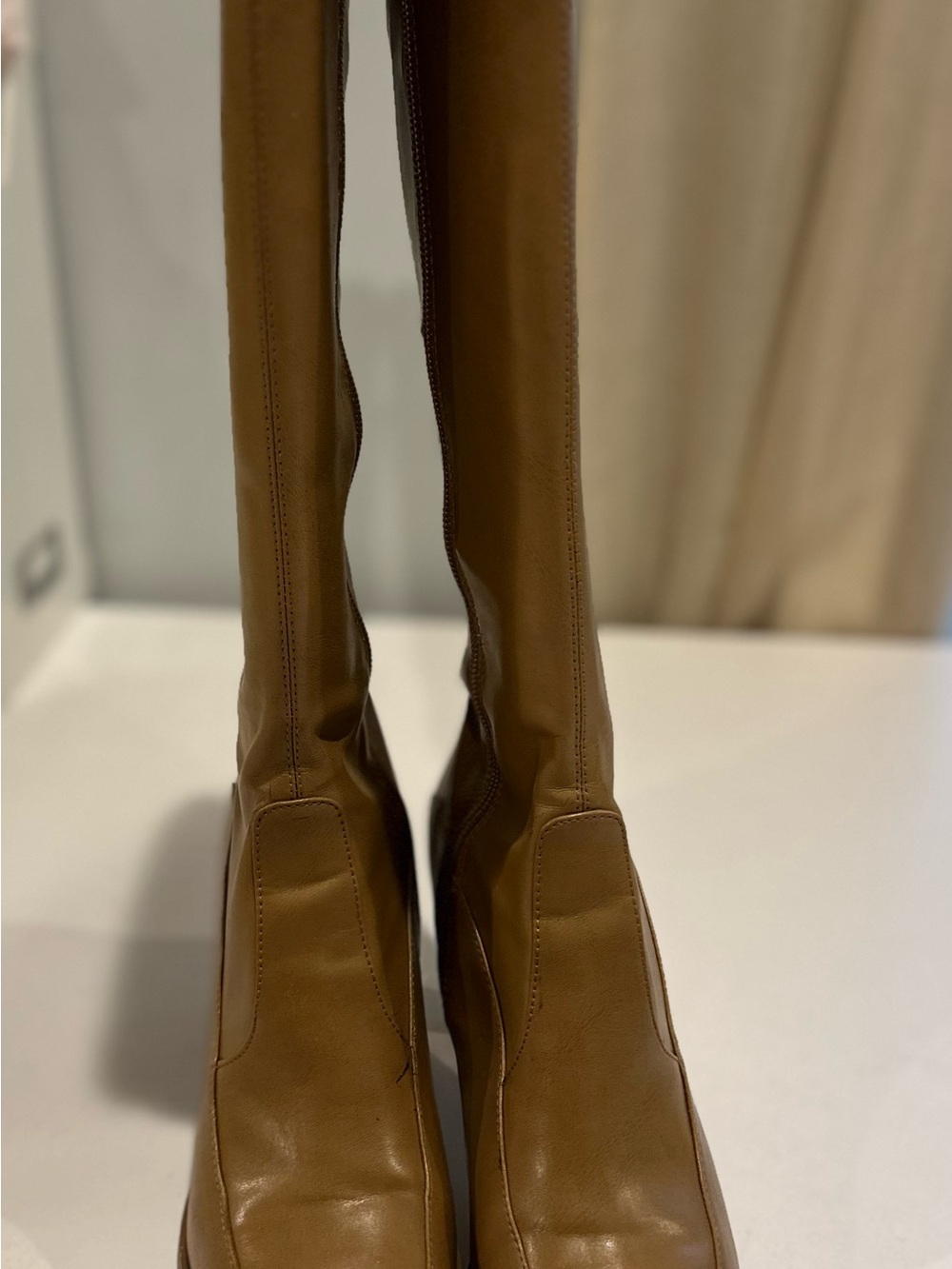 Style & Co. Tall Leather Knee-High Boots in Tan